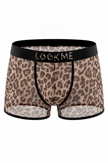 Boxer en résille transparente imprimé léopard Look Me