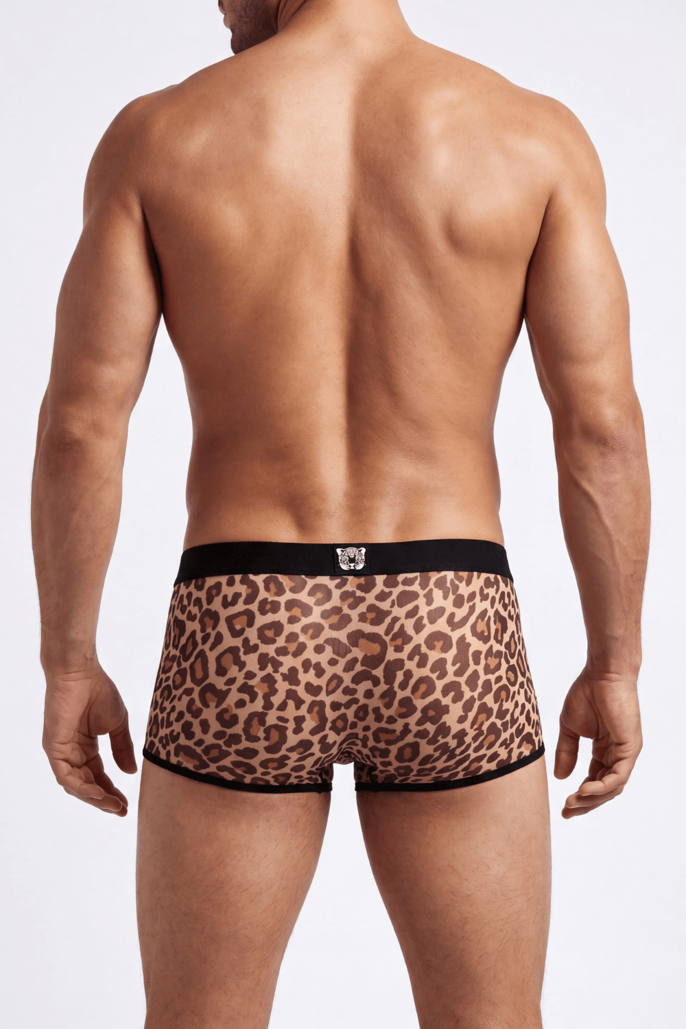 Boxer en résille transparente imprimé léopard Look Me