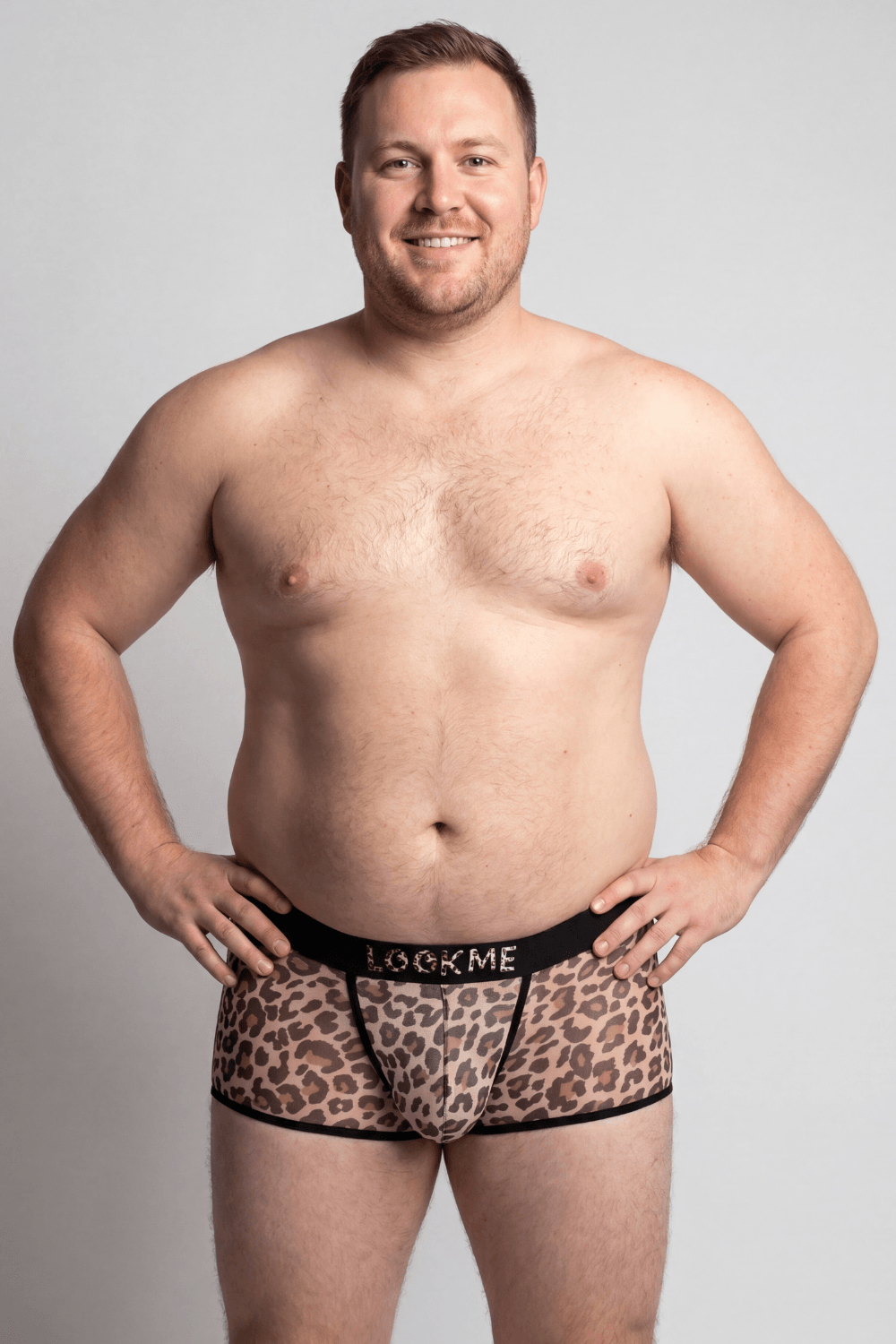 Boxer en résille transparente imprimé léopard Look Me