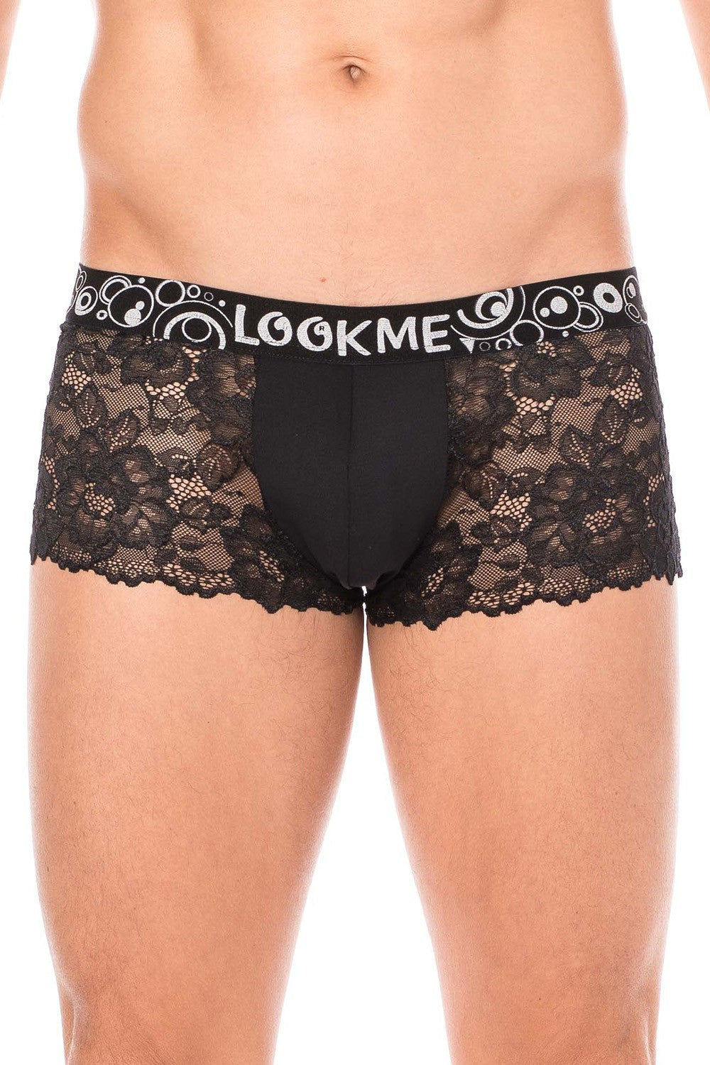 Boxer en dentelle fine florale Lace noir Look Me
