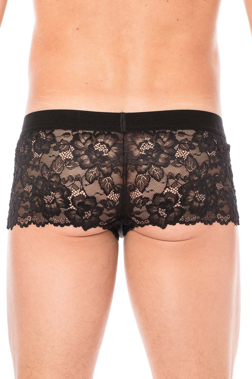 Boxer en dentelle fine florale Lace noir Look Me