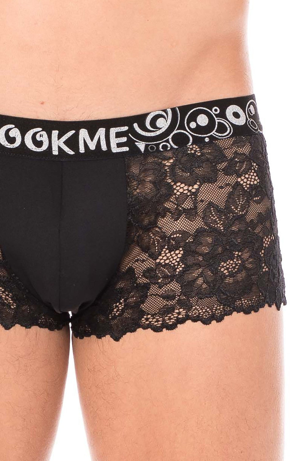 Boxer en dentelle fine florale Lace noir Look Me