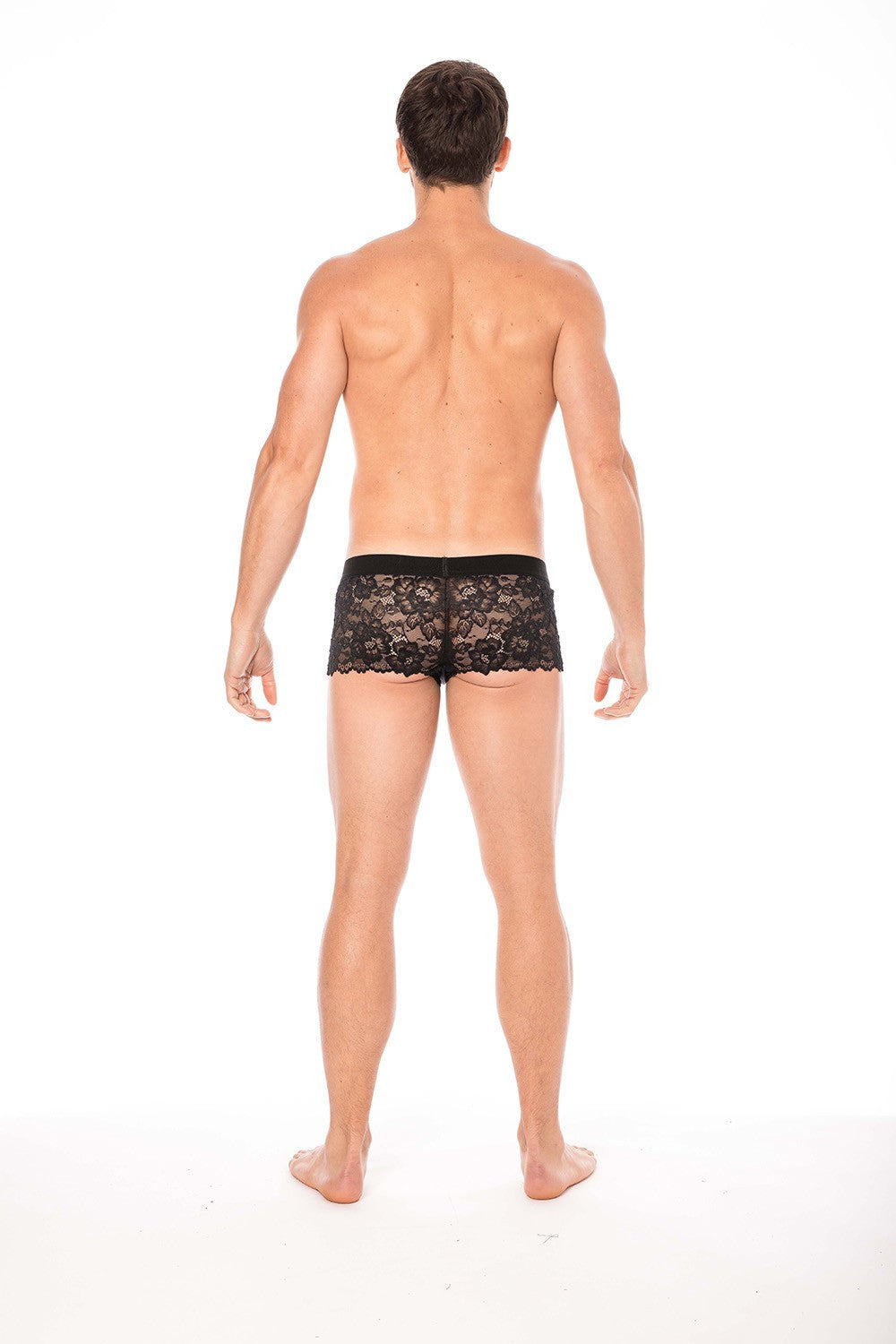 Boxer en dentelle fine florale Lace noir Look Me