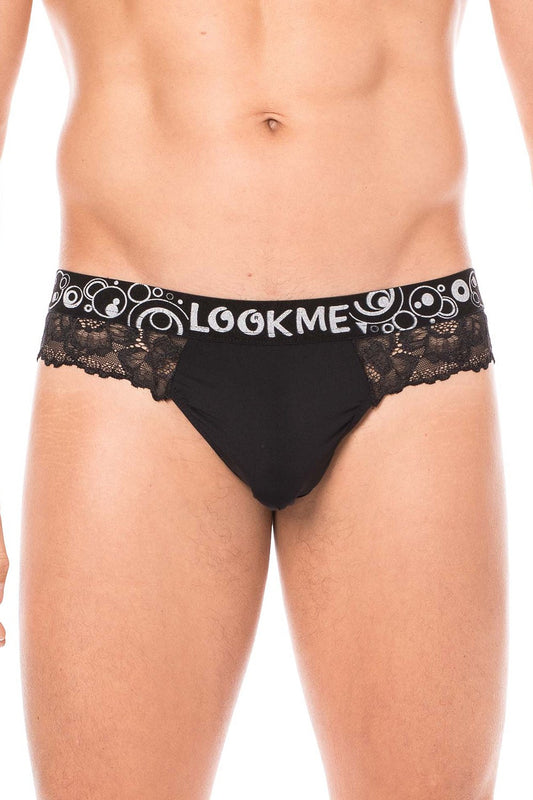 String noir en dentelle délicate · Look Me