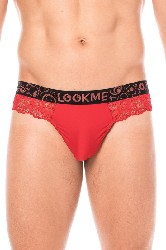 String rouge en dentelle délicate · Look Me