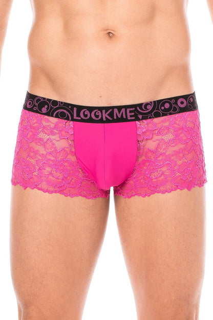 Boxer en dentelle fine florale Lace magenta Look Me