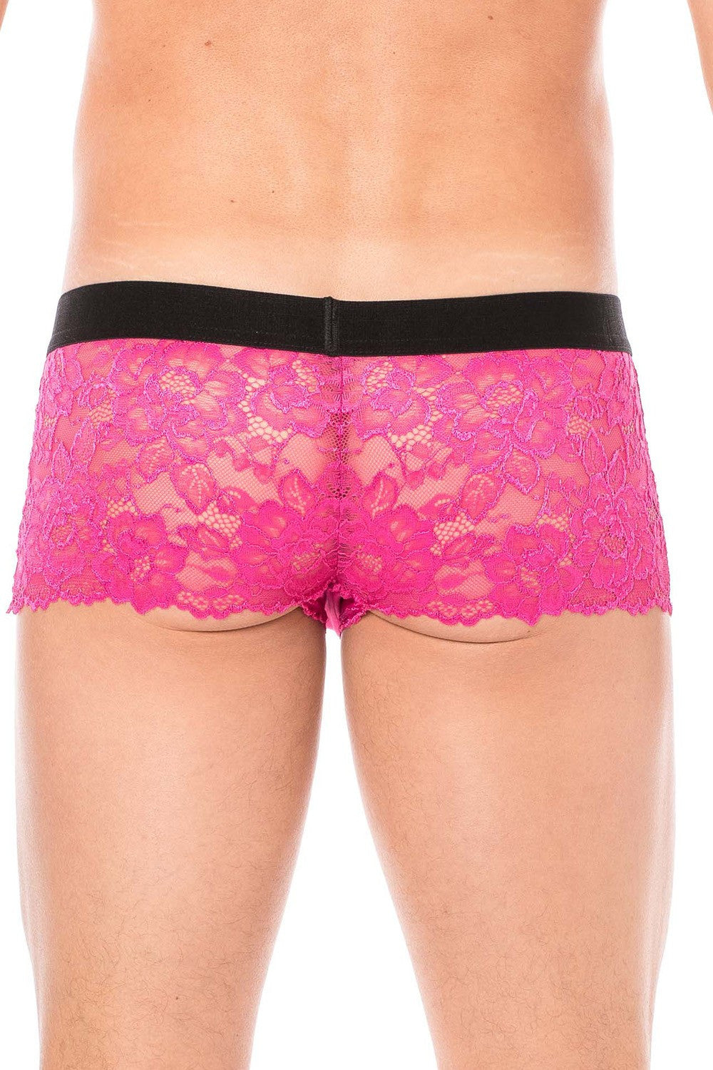 Boxer en dentelle fine florale Lace magenta Look Me
