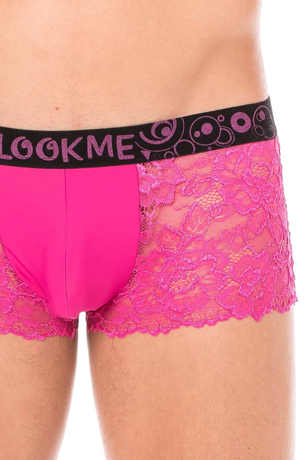 Boxer en dentelle fine florale Lace magenta Look Me