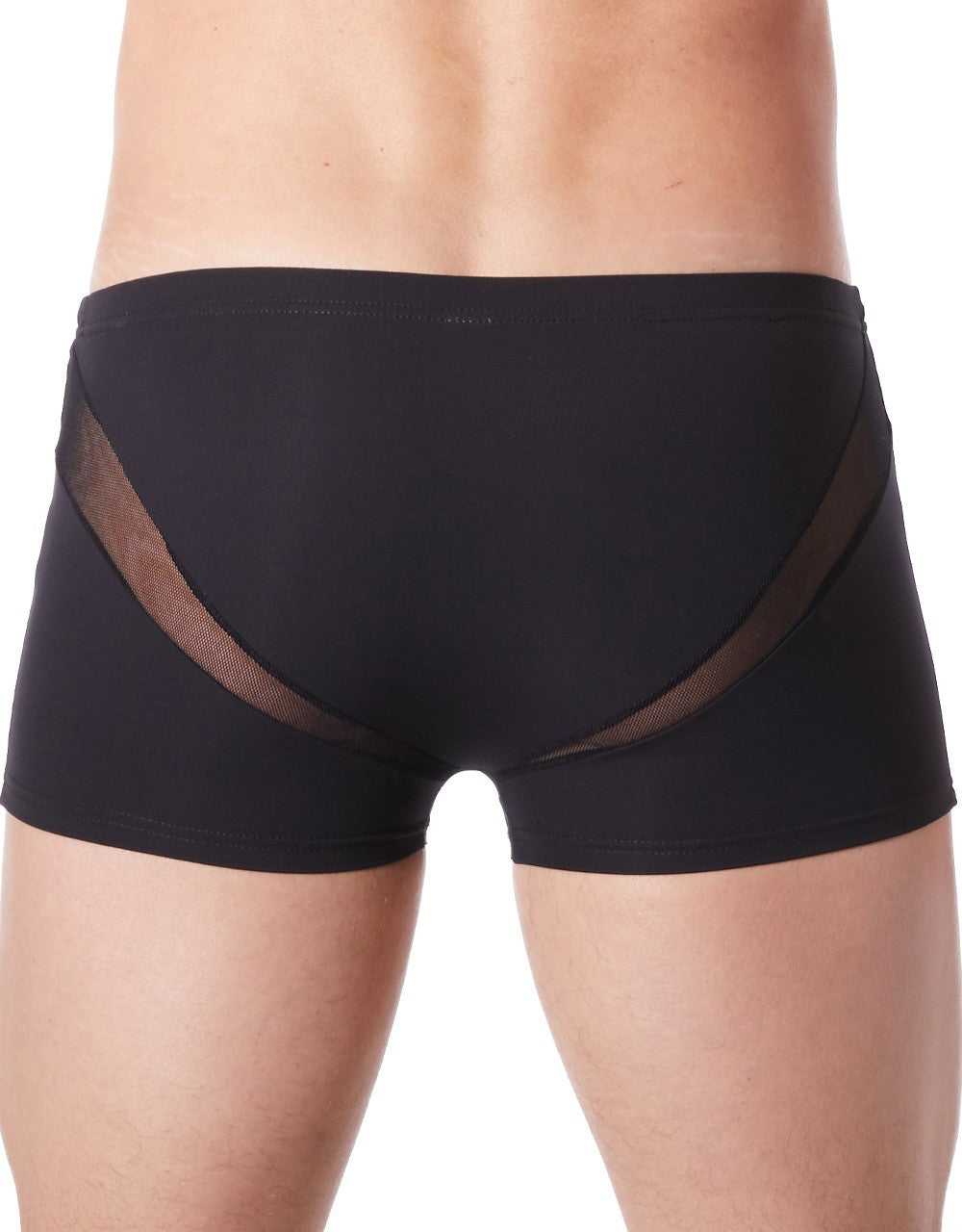 Boxer homme bandes en V fine résille noir Look Me