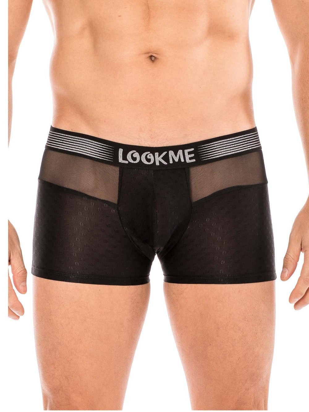 Boxer opaque et fine résille ceinture logo Tandem noir Look Me