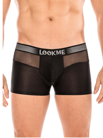 Boxer opaque et fine résille ceinture logo Tandem noir Look Me