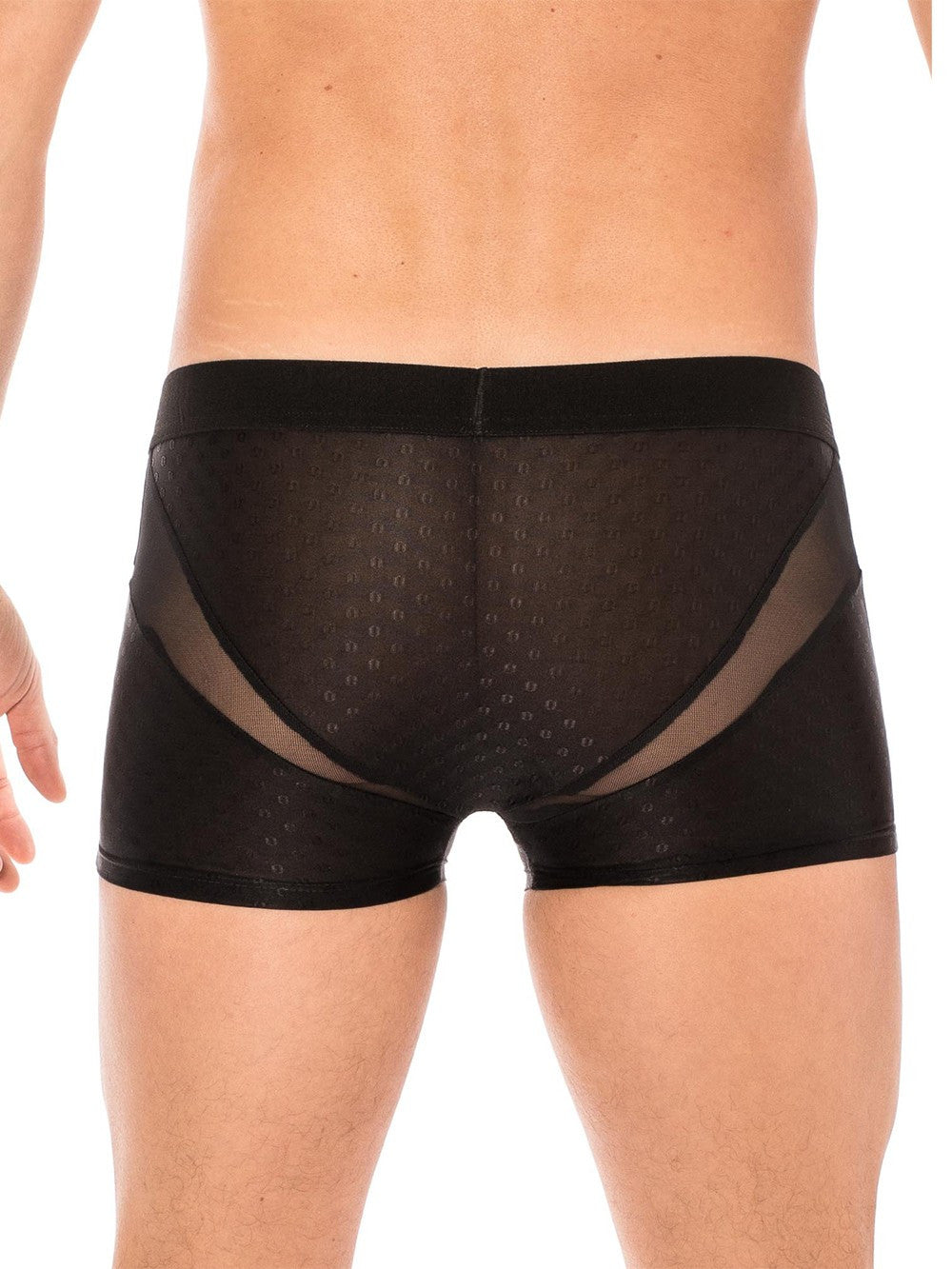 Boxer opaque et fine résille ceinture logo Tandem noir Look Me