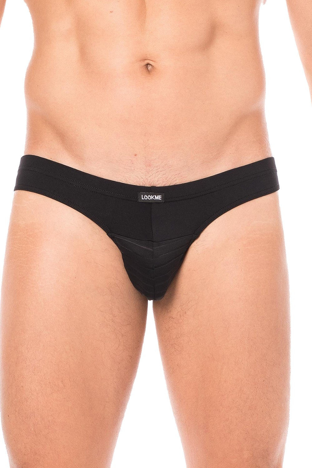 Slip noir rayé opaque et transparent · Look Me