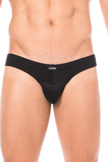 Slip noir rayé opaque et transparent · Look Me