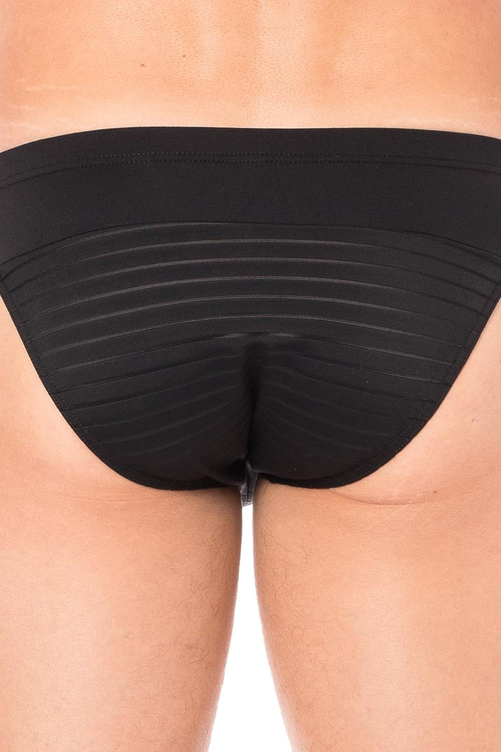 Slip noir rayé opaque et transparent · Look Me · vue 3