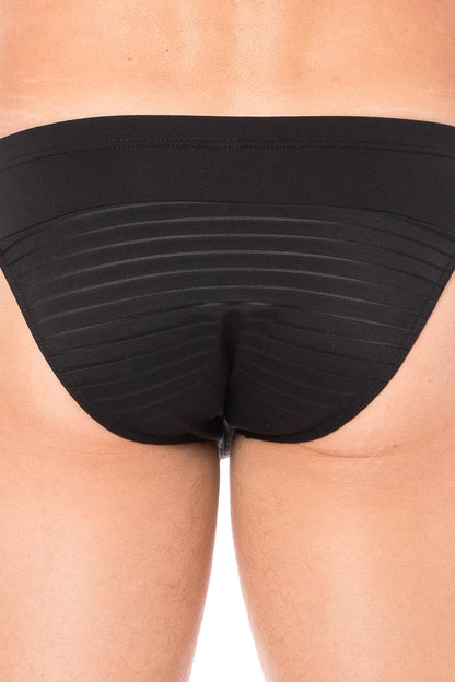 Slip noir rayé opaque et transparent · Look Me · vue 3