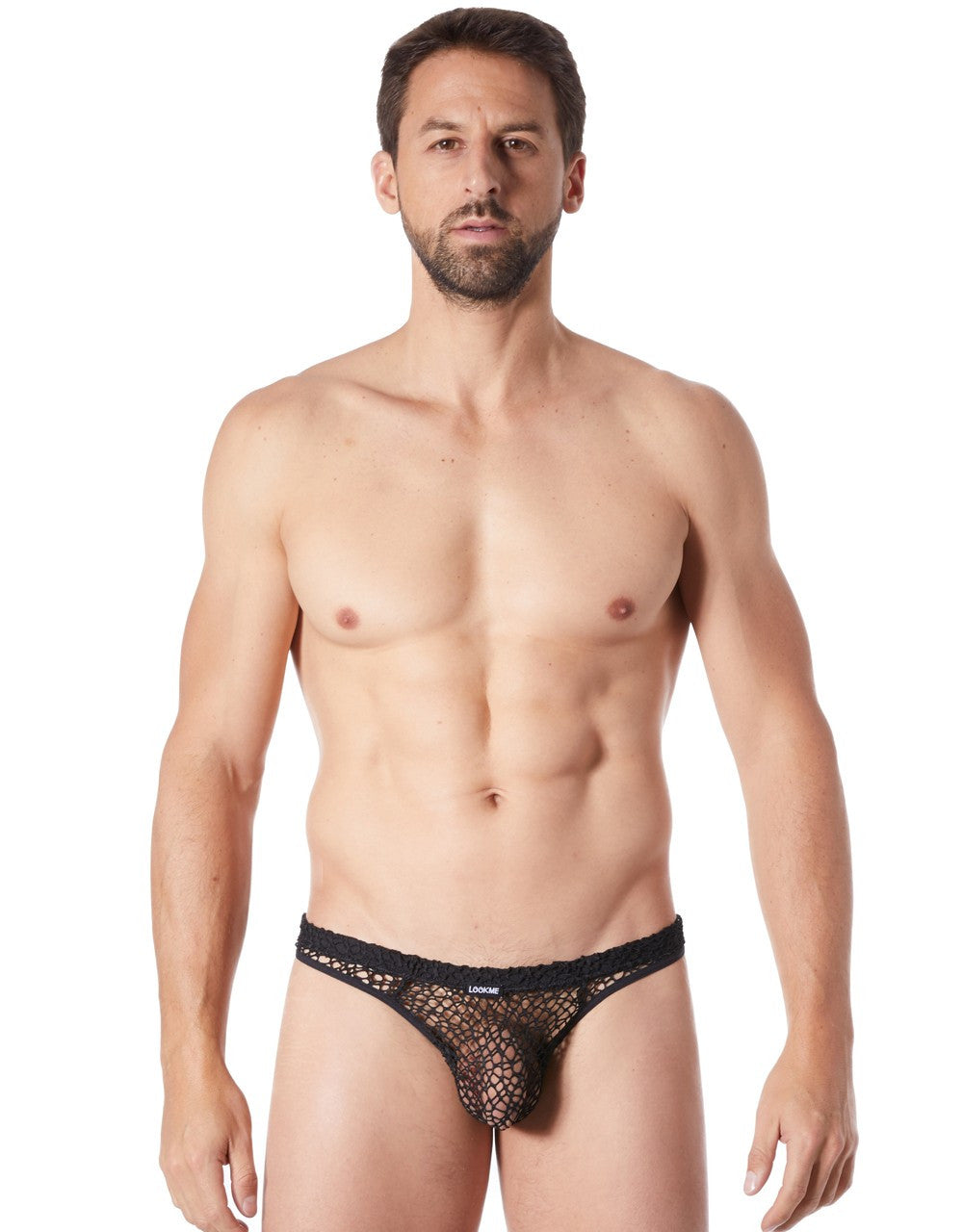 String noir sexy filet irrégulier fétichiste · Look Me · vue 4