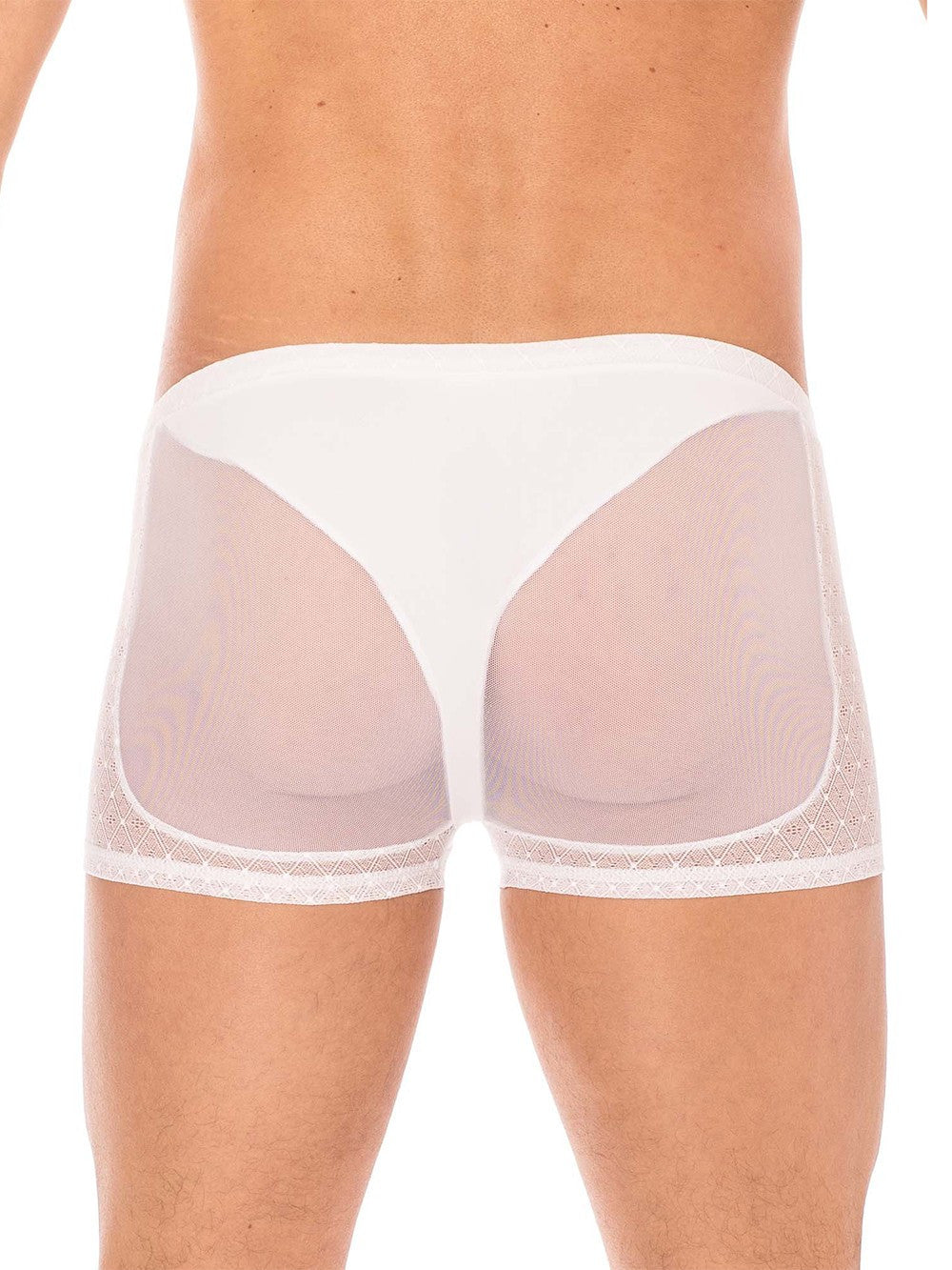 Boxer résille et fine dentelle Midnight blanc Look Me