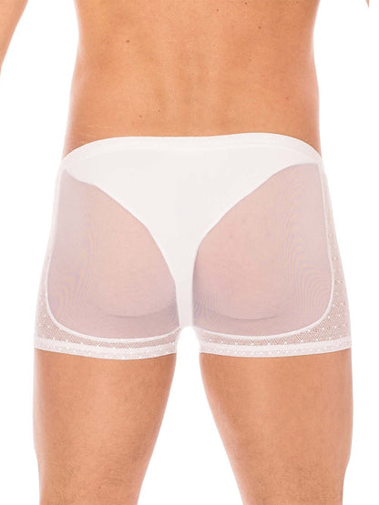 Boxer résille et fine dentelle Midnight blanc Look Me