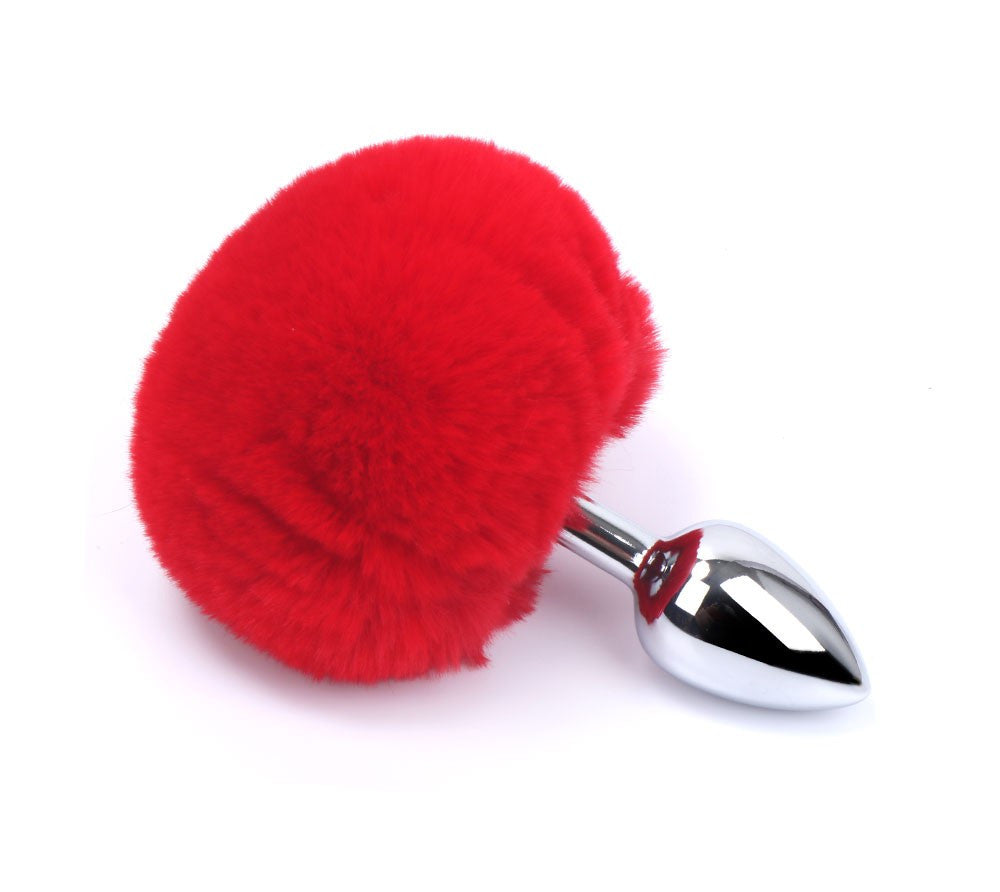 Plug anal aluminium avec pompon rouge Taille S · Dreamy Fetish