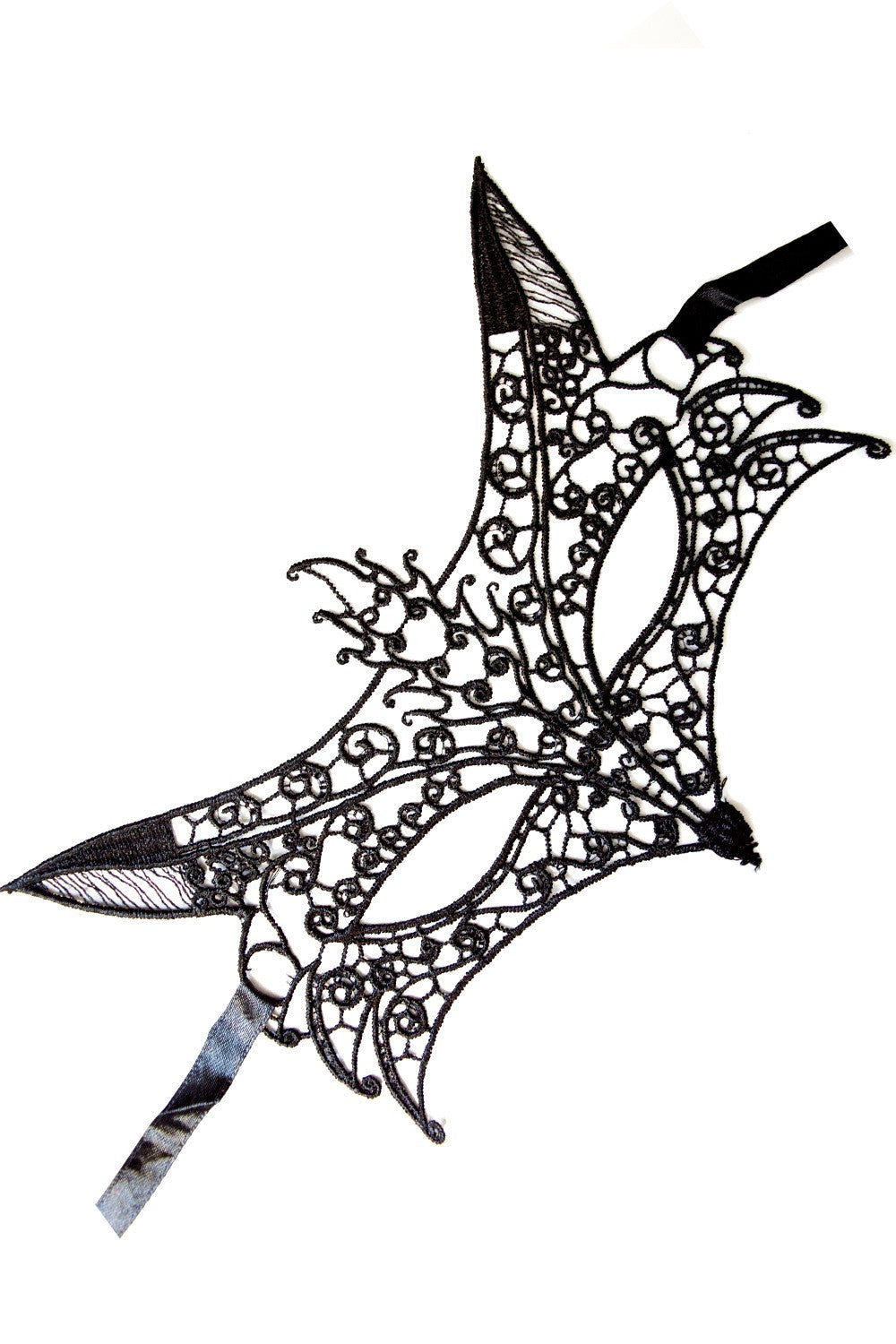 Masque loup en dentelle brodée noire Dreamy Fetish