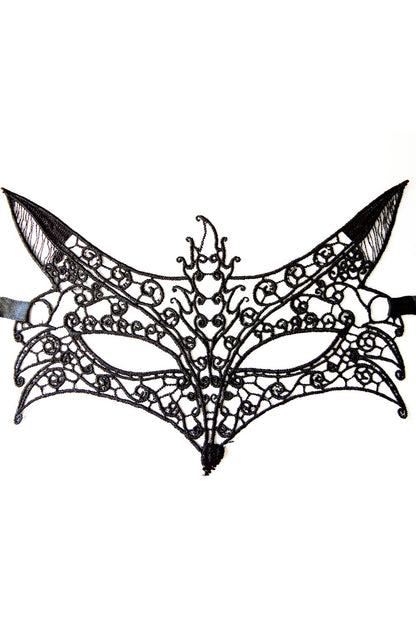 Masque loup en dentelle brodée noire Dreamy Fetish
