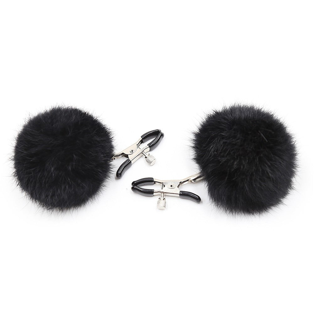 Pinces à seins avec pompoms noires · Dreamy Fetish · vue 2