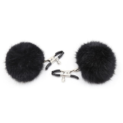 Pinces à seins avec pompoms noires · Dreamy Fetish · vue 2