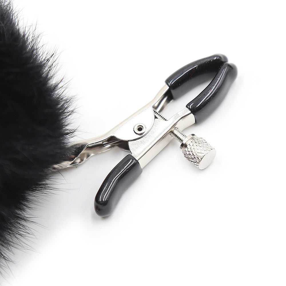 Pinces à seins avec pompoms noires · Dreamy Fetish · vue 3