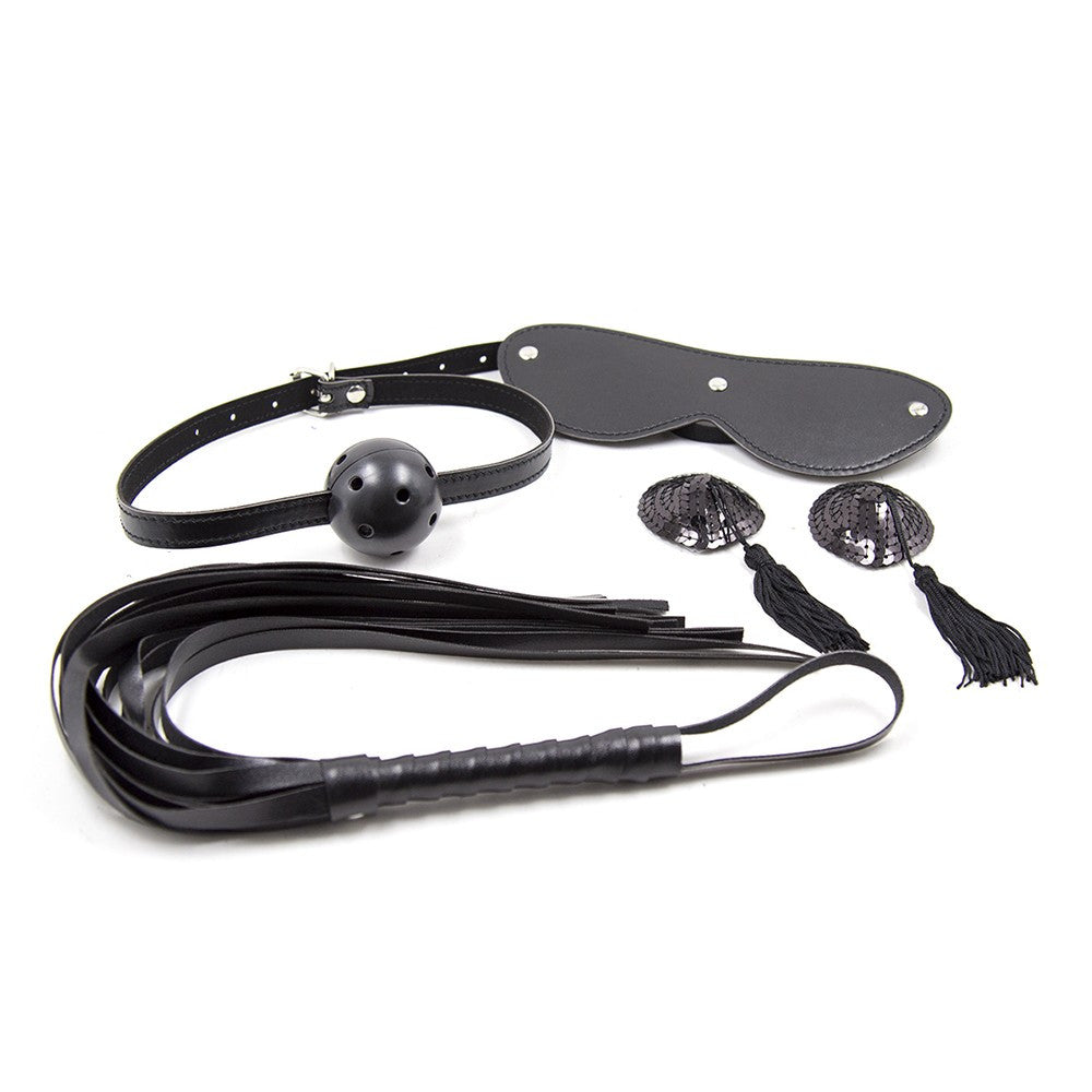 Ensemble Bondage noir 4 pièces · Dreamy Fetish