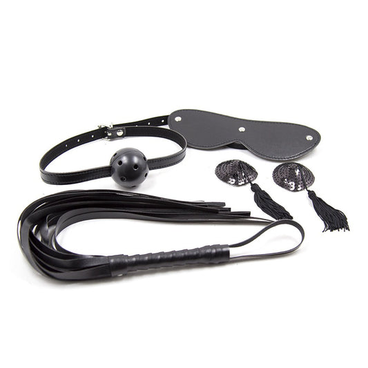 Ensemble Bondage noir 4 pièces · Dreamy Fetish