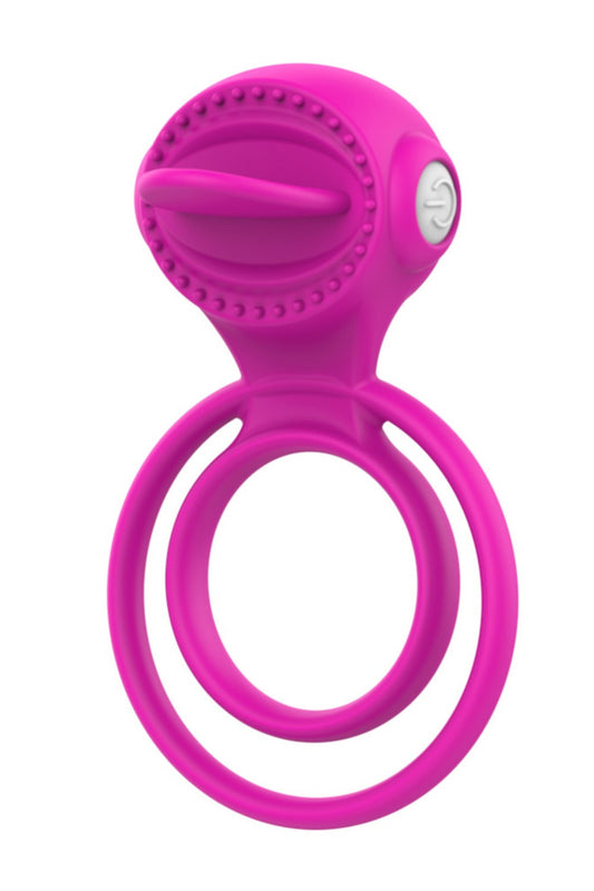 Anneau vibrant 1 seul mode de vibration très extensible rose dosette de lubrifiant · Pocket Pleasure