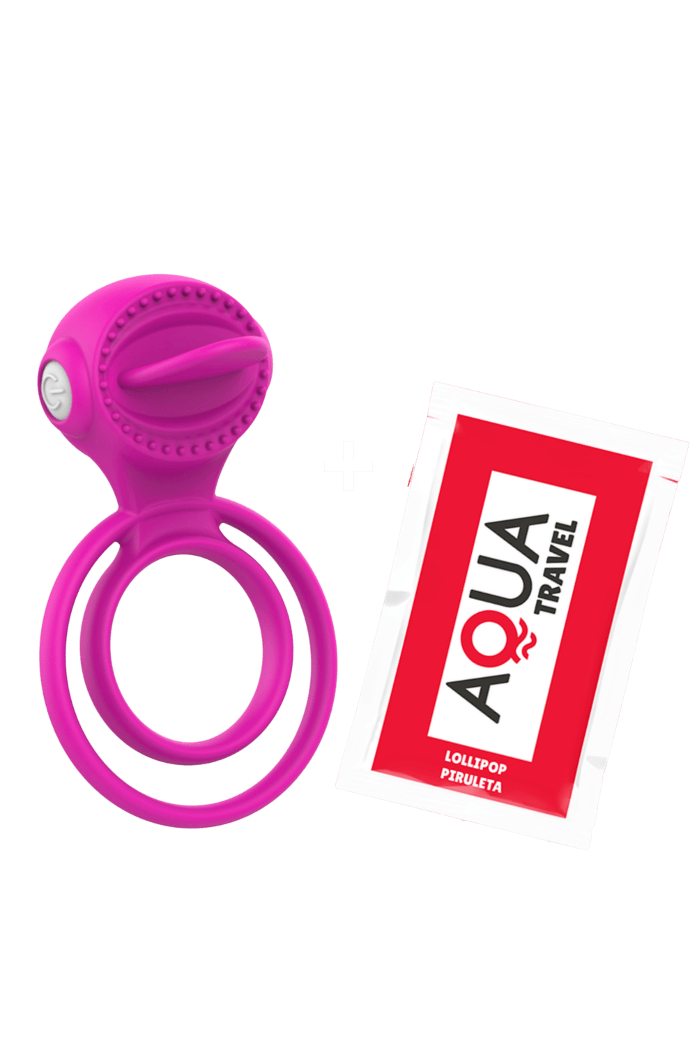 Anneau vibrant 1 seul mode de vibration très extensible rose dosette de lubrifiant · Pocket Pleasure · vue 3