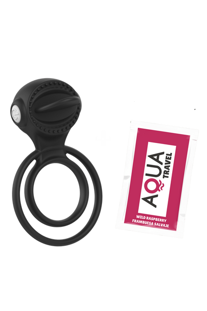 Anneau vibrant 1 seul mode de vibration très extensible noir dosette de lubrifiant · Pocket Pleasure · vue 3
