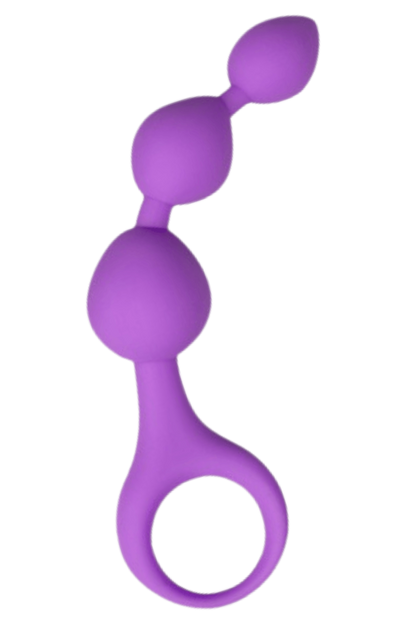 Chapelet anal 3 boules violet silicone 15 cm dosette lubrifiant · Pocket Pleasure