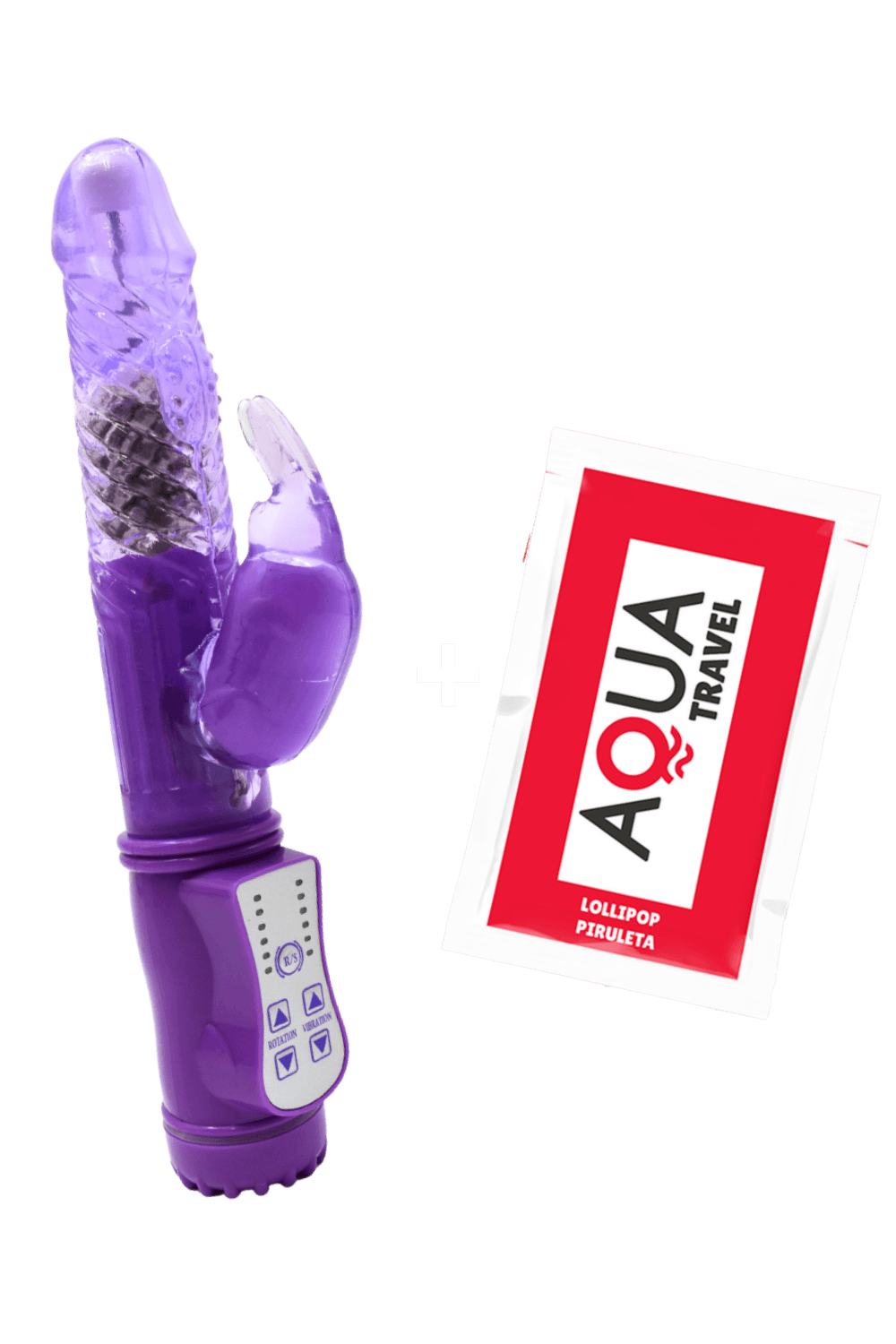 Vibromasseur Rabbit Violet Rotation Vibration 36 Modes 1 dosette de lubrifiant · Pocket Pleasure · vue 3