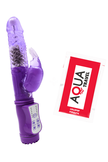 Vibromasseur Rabbit Violet Rotation Vibration 36 Modes 1 dosette de lubrifiant · Pocket Pleasure · vue 3