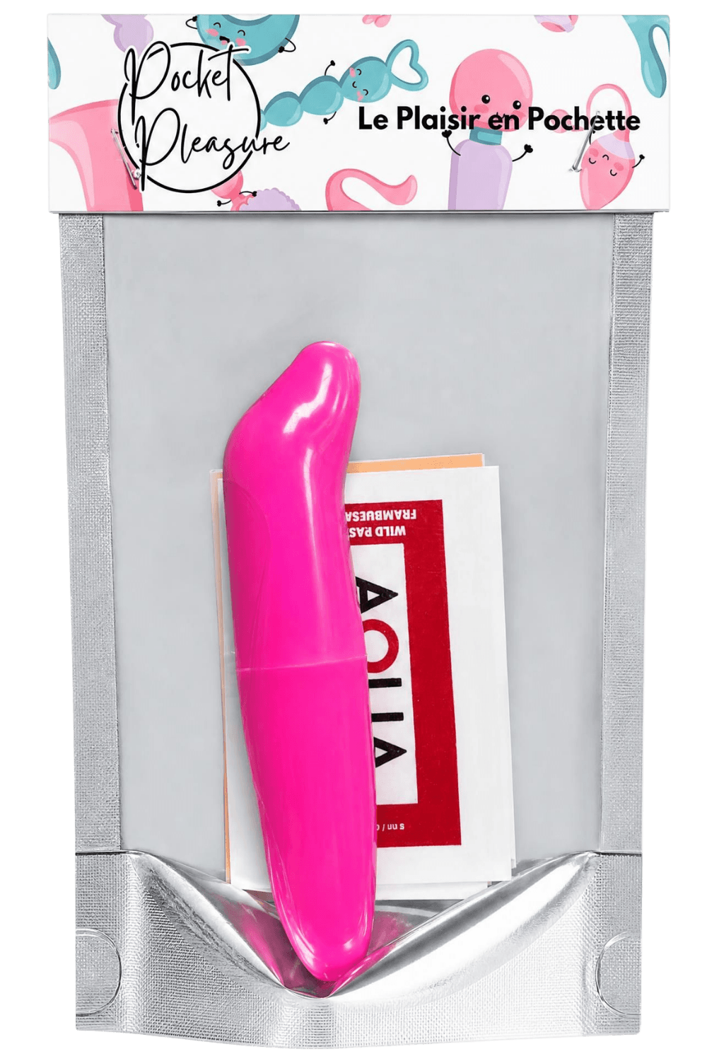 Vibromasseur Tête Incurvée Rose 1 dosette de lubrifiant · Pocket Pleasure · vue 2