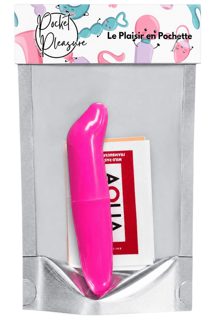 Vibromasseur Tête Incurvée Rose 1 dosette de lubrifiant · Pocket Pleasure · vue 2