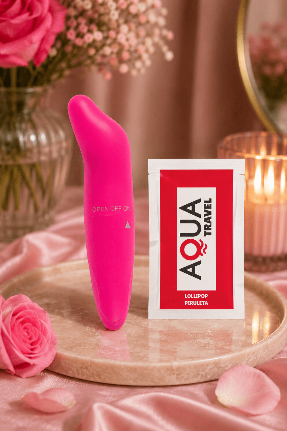 Vibromasseur Tête Incurvée Rose 1 dosette de lubrifiant · Pocket Pleasure · vue 5