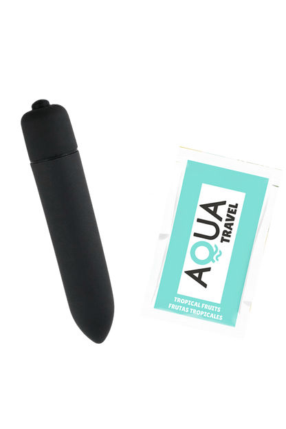 Mini Vibromasseur Bullet Noir 10 Vitesses 1 dosette de lubrifiant · Pocket Pleasure · vue 3