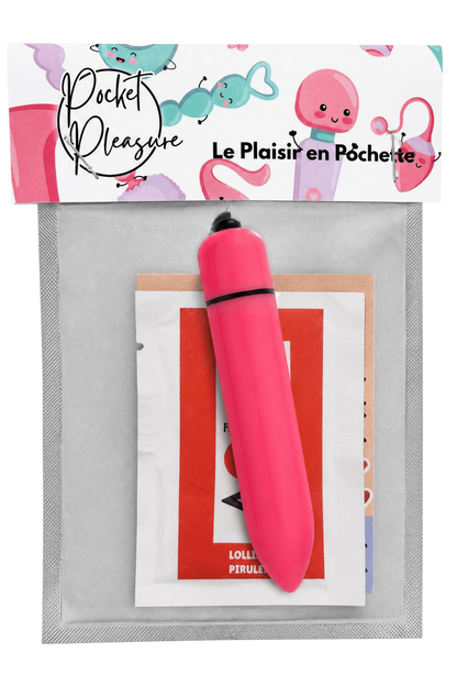 Mini Vibromasseur Bullet Rose 10 Vitesses 1 dosette de lubrifiant · Pocket Pleasure · vue 2