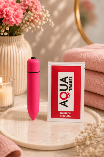Mini Vibromasseur Bullet Rose 10 Vitesses 1 dosette de lubrifiant · Pocket Pleasure · vue 4