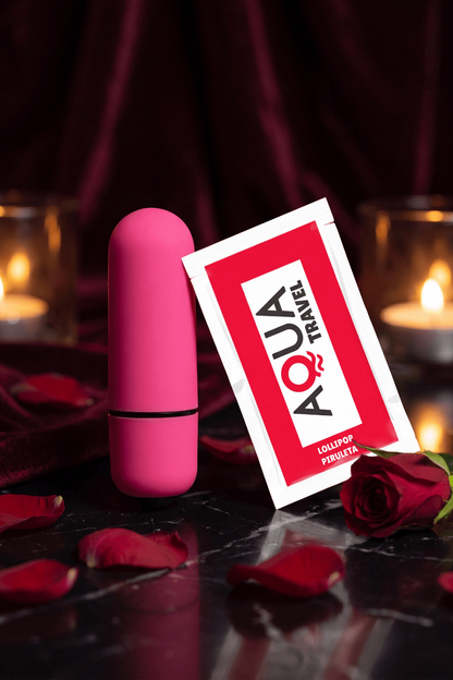 Mini Vibromasseur Bullet Rose 1 dosette lubrifiant · Pocket Pleasure · vue 4