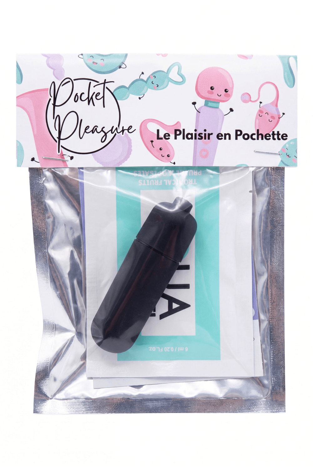 Mini Vibromasseur Bullet Noir 1 dosette lubrifiant · Pocket Pleasure · vue 2