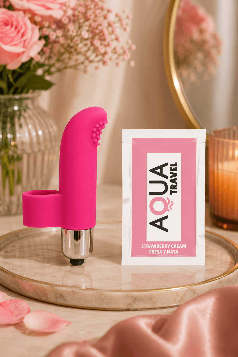 Doigt Chinois Vibrant Picots Rose 1 dosette de lubrifiant · Pocket Pleasure · vue 5