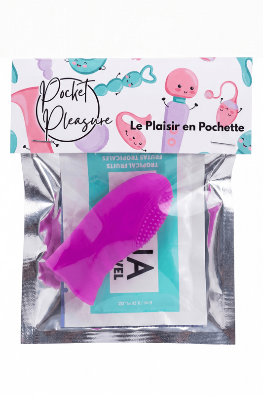 Doigt Chinois Picots Rose Silicone 1 dosette lubrifiant · Pocket Pleasure · vue 2