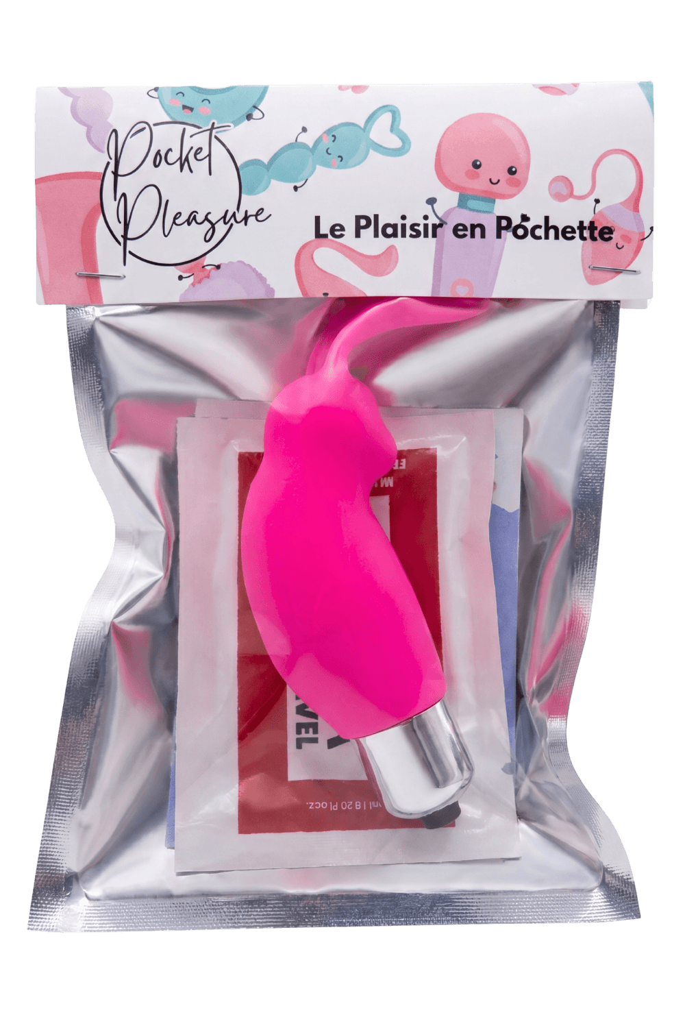 Mini Stimulateur Clitoridien Lapin Rose 1 dosette lubrifiant · Pocket Pleasure · vue 2