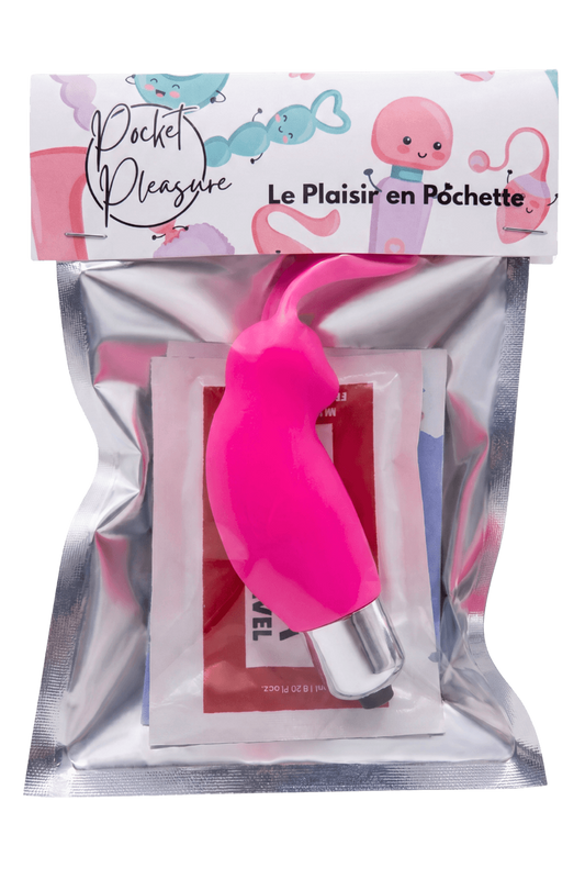 Mini Stimulateur Clitoridien Lapin Rose 1 dosette lubrifiant · Pocket Pleasure · vue 2