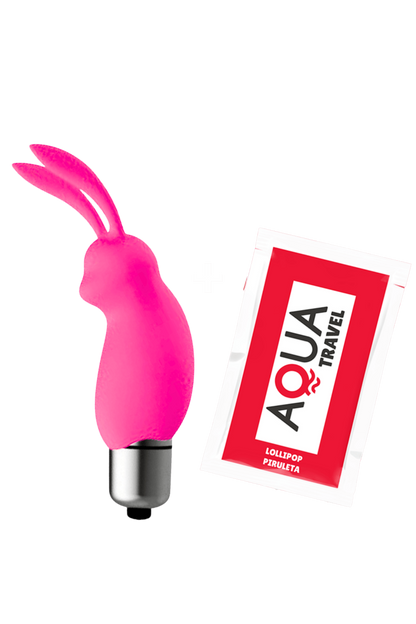 Mini Stimulateur Clitoridien Lapin Rose 1 dosette lubrifiant · Pocket Pleasure · vue 3